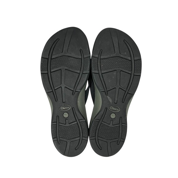 Chaco EUC Flip Flop Sandals Women's 9 Black Grey LUVSEAT EcoTread Comfort - Picture 3 of 6
